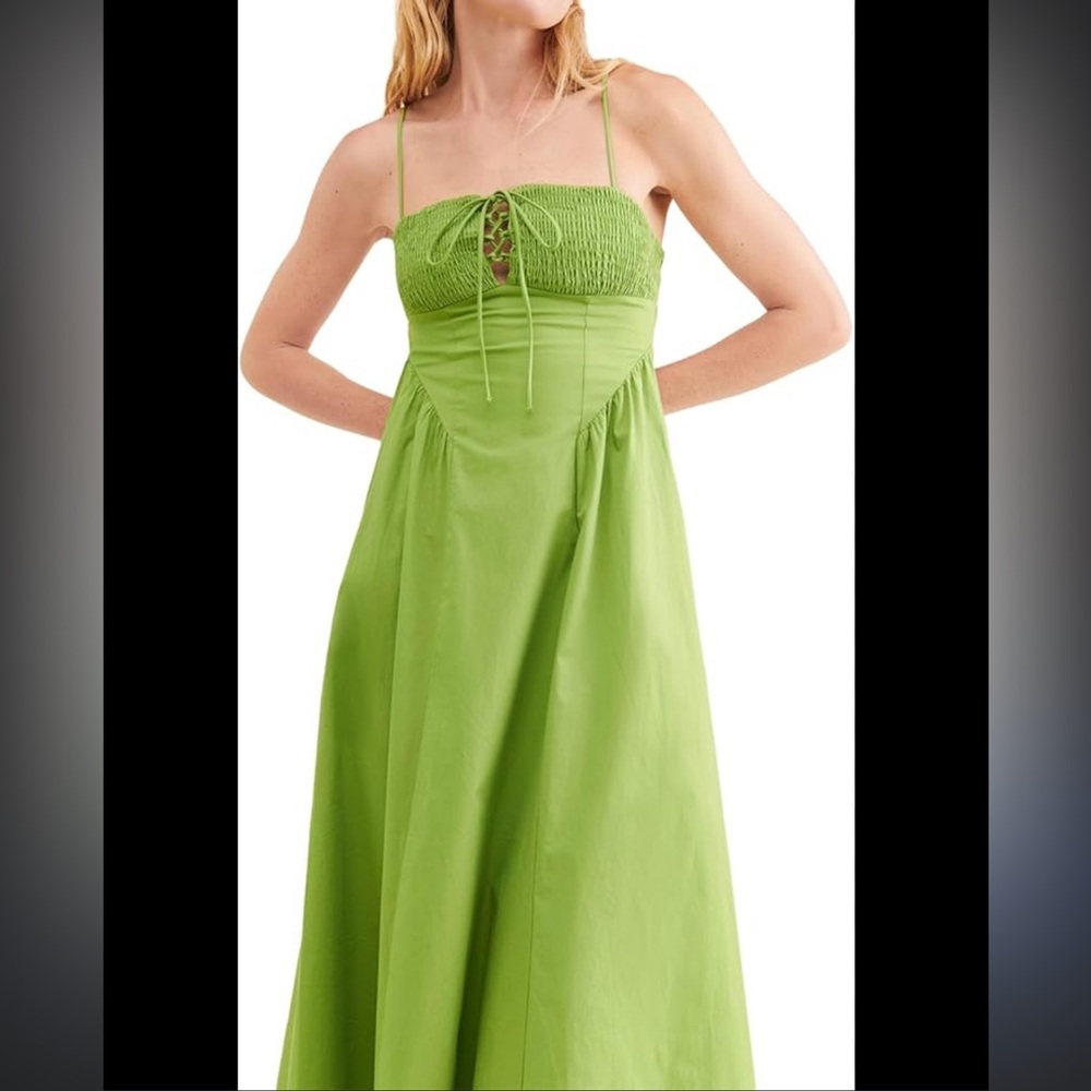 Free People Fifi Midi Dress in Kelly Green